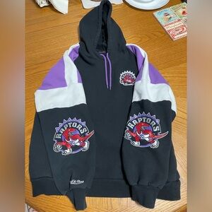 Toronto Raptors purple/white/black hoodie - original logo.  Size Medium VGUC